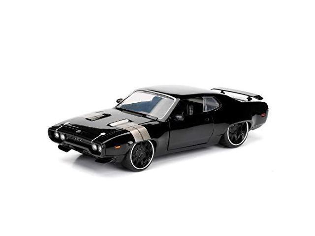 jada toys fast & furious 1:24 dom's plymouth gtx die-cast car, toys for kids and adults, black, standard