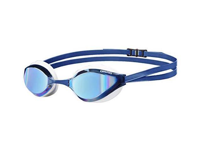 arena Python Swim Goggles for Men and Women, Blue Mirror / White, Mirror