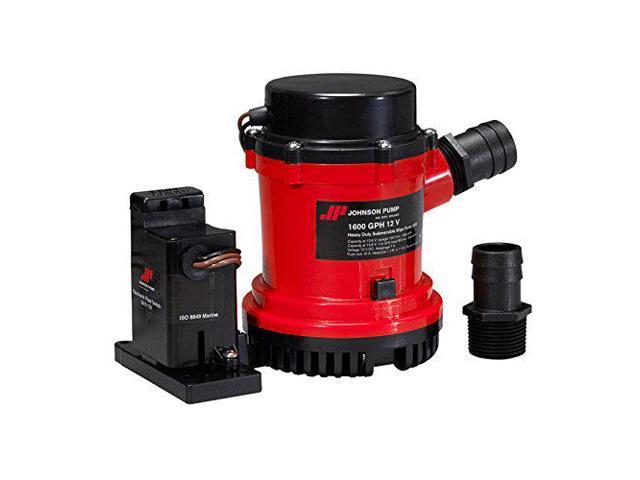 Johnson Pumps 01604-002 1600 GPH Heavy Duty Automatic Bilge Pump with Electromagnetic Switch, 24V photo