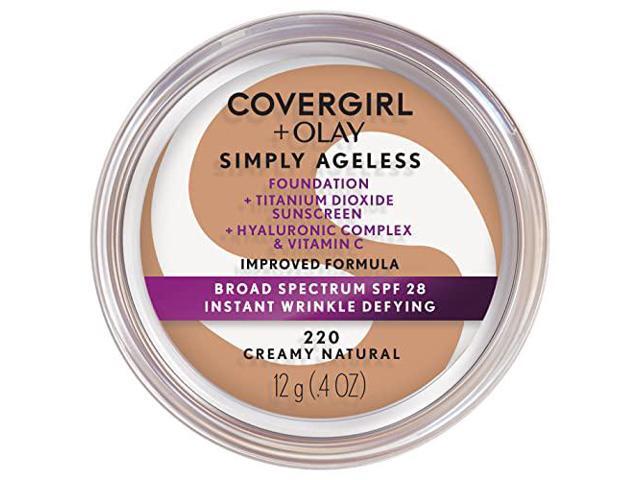 COVERGIRL & Olay Simply Ageless Instant Wrinkle-Defying Foundation, Creamy Natural 0.44 Fl Oz (Pack of 1)
