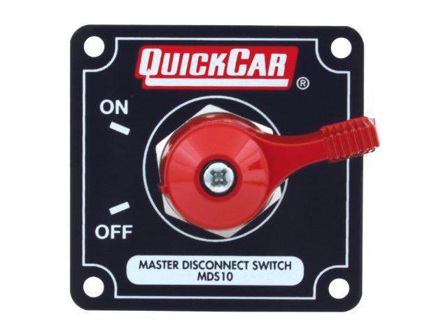 QuickCar Racing Products 55-010 Red 2-1/2' High x 2-1/2' Wide Handle Battery Master Disconnect Switch with Black Mounting Panel
