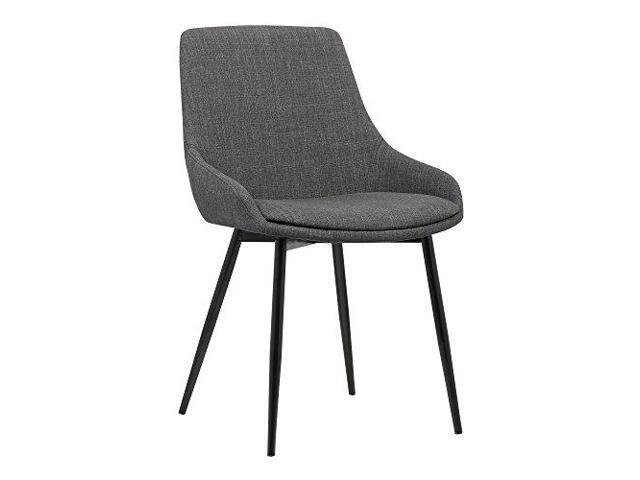 Armen Living Mia Contemporary Upholstered Dining Chair with Metal Legs, Height, Charcoal