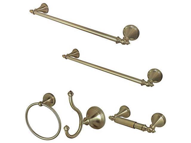 Kingston Brass BAHK61212478SN Kingston Brass Monarch Collection 5-piece Towel Bar Bath Hardware Set, Satin Nickel