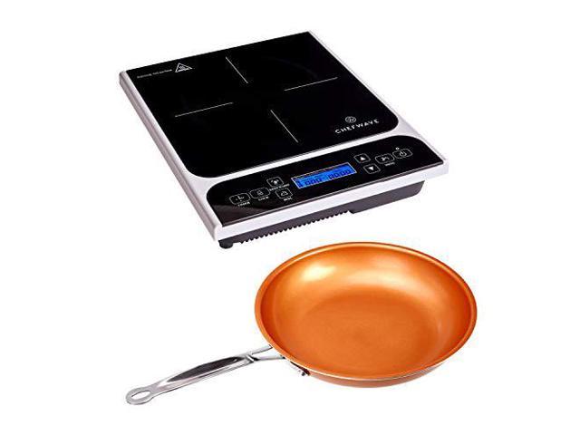ChefWave CW-IC01 1800W Portable Induction Countertop Burner - Bonus 10 Copper Frying Pan - 20 Power/Temp Settings Digital LCD Touch Kitchen Cooktop. photo