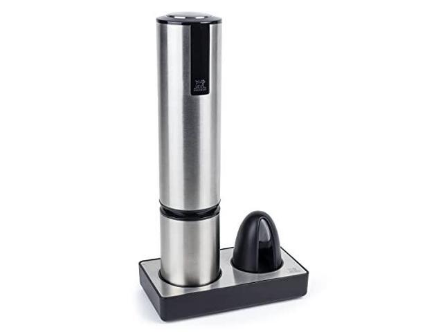 Peugeot - Elis Touch Electric Corkscrew - Rechargeable Bottle Opener with Battery and Charging Base, Stainless Steel, 10.6 inches