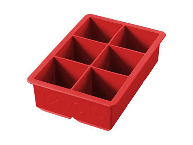 Tovolo Large King Craft Ice Mold Freezer Tray of 2' Cubes for Whiskey, Bourbon, Spirits & Liquor Drinks, BPA-Free Silicone, Single, Candy Apple...