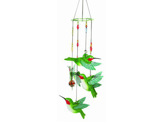 Spoontiques Hummingbird Handpainted Chime, Multicolored
