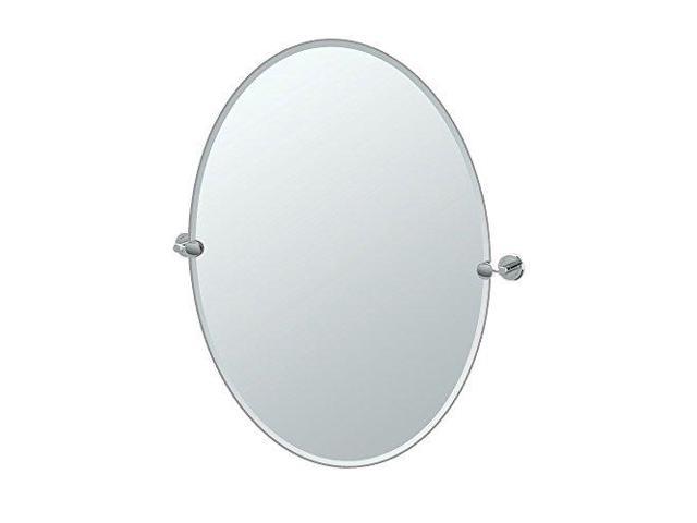 Gatco 4249LG Latitude II Rectangle Mirror,, Chrome, 32 Inch, Frameless Oval photo