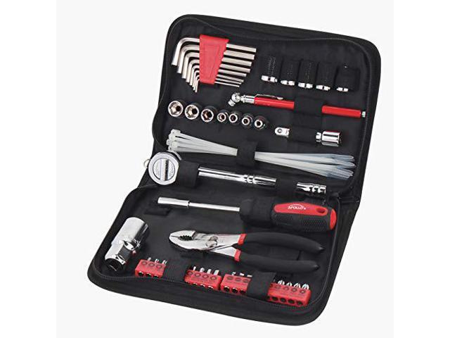 Apollo Tools DT9774 SAE Auto Tool Kit with Zippered Case, 56-Piece