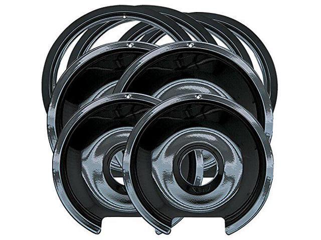 Range Kleen P1056RGE8 Style D Black Porcelain 4-Pack Drip Pans and 4-Pack Trim Rings for GE/Hotpoint photo