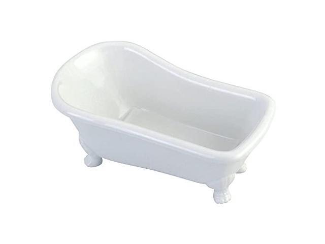 Kingston Brass BATUBW 7 Inch Mini Ceramic Clawfoot Tub Soap Dish Decor, White