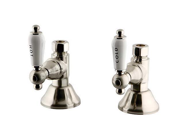 Kingston Brass CCK44158PL Straight Stop Shut Off Valve, Satin Nickel
