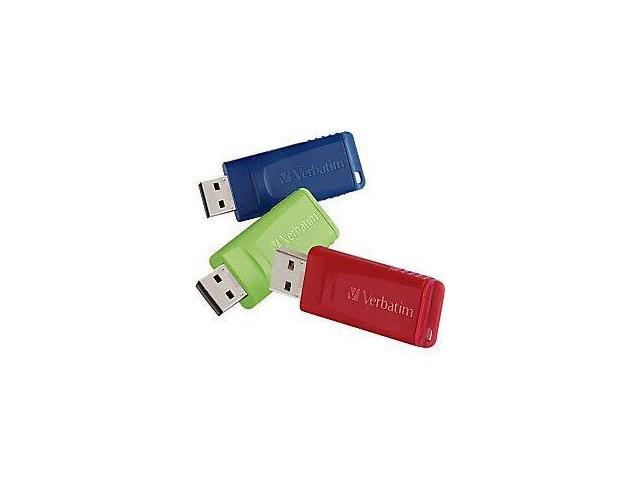 Verbatim 8GB Store n Go USB Flash Drive - PC / Mac Compatible - 3pk, Red, Green, Blue - 98703