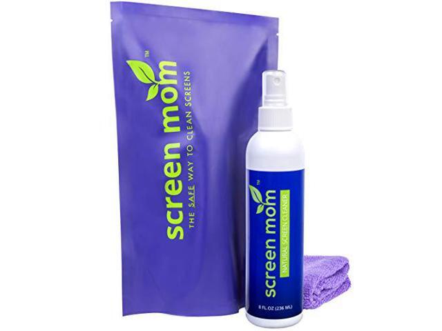 Screen Mom Screen Cleaner Kit for LED & LCD TV, Computer Monitor, Phone, Laptop, and iPad Screens Includes 8oz Spray Bottle and Large Premium...