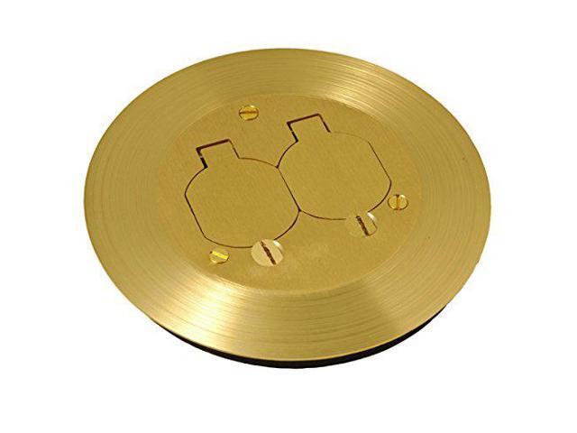 Raco Floor Box Cover, Brass, Shape: Round, 6-1/4' Length, 6-1/4' Width