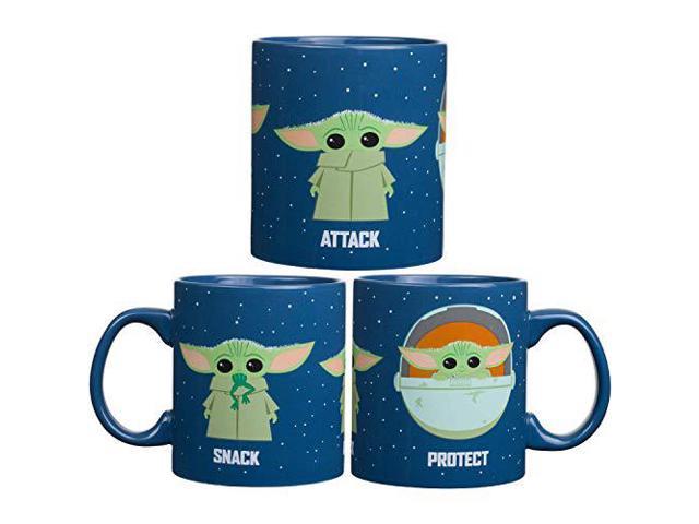 Photos - Other Accessories Silver Buffalo Star Wars The Mandalorian Protect Attack Snack Ceramic Coff
