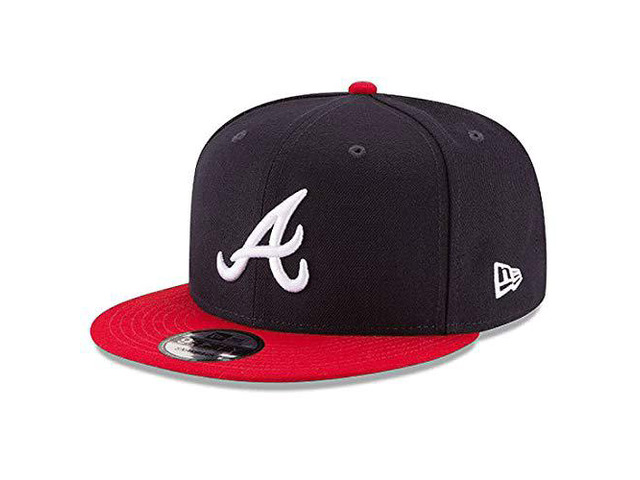 New Era 9Fifty MLB Atlanta Braves Basic Navy/Red Snapback Hat 11591082 One Size