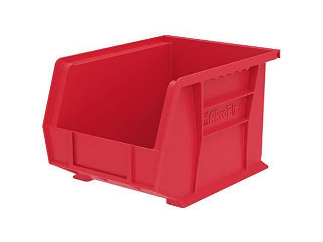 AKRO-MILS 30239RED Hang & Stack Storage Bin, Plastic, Red, 7 in H, 8 1/4 in W,