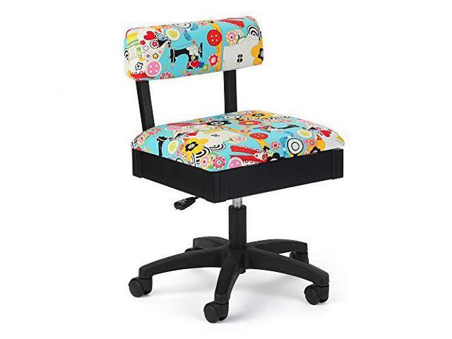 Arrow SEW Wow SEW Now Hydraulic Sewing Chair Ergonomic Height Adjustable Sewing & Craft Chair with Hidden Storage, 360° Swivel Base & Lumbar Support