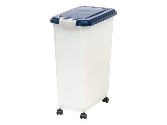 IRIS 47 Quart Airtight Pet Food Container, 1 Pack, Pearl / Navy