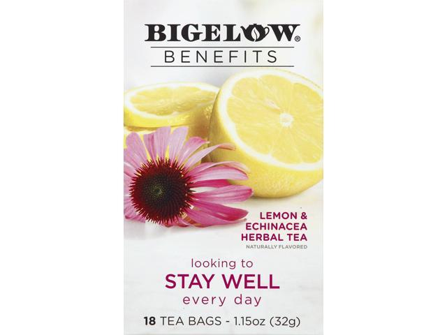 Bigelow Tea Benefits Lemon and Echinacea Herbal Tea Bags 0.6 oz 18/Bx RCB01025