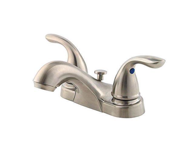 Pfister LG143-610K 1.2 GPM Pfirst Series 2-Handle 4' Centerset Bathroom Faucet, Brushed Nickel photo