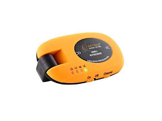 Ortega Guitars, 4 Channel/2.4 GHz - Complete Digital Wireless System for Acoustic & Electric Instruments - Transmitter & Receiver, Black/Orange...