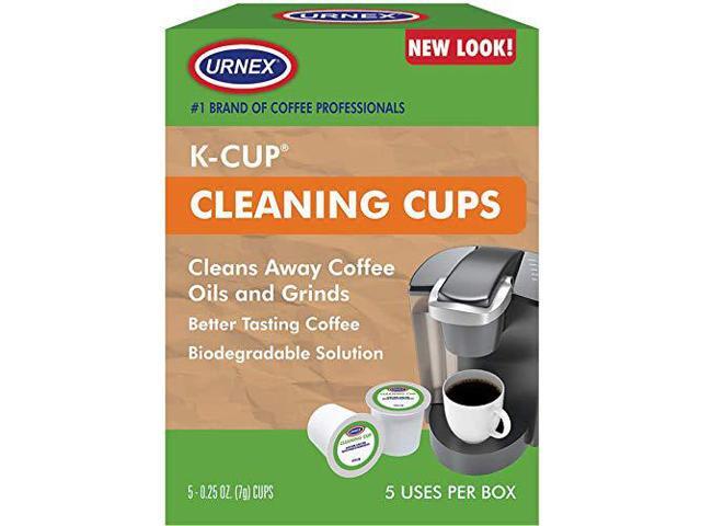 urnex cleaning cups - 5 cups - for keurig k-cup coffee machines