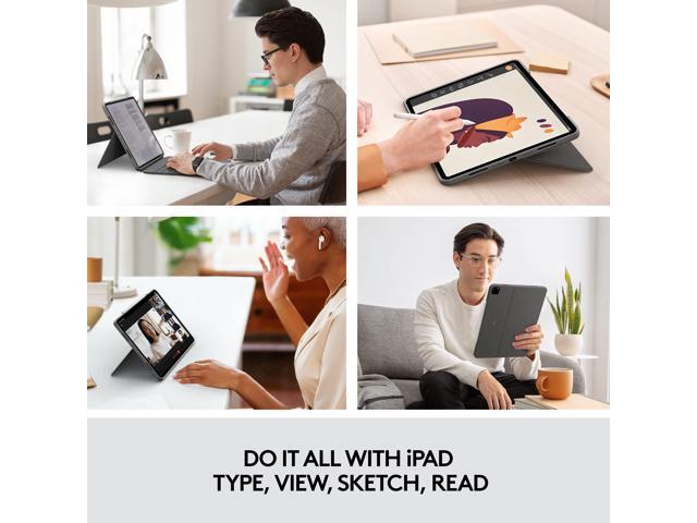 Logitech Combo Touch Backlit Keyboard Case for Apple 12.9" iPad Pro 5th & 6th Gen (Oxford Gray) - image 8