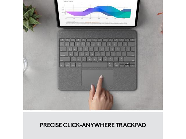 Logitech Combo Touch Backlit Keyboard Case for Apple 12.9" iPad Pro 5th & 6th Gen (Oxford Gray) - image 6