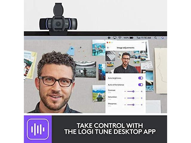 Logitech - C920e HD 1080p Mic-Enabled Webcam, Certified for Zoom, Microsoft Teams compatible, TAA Compliant - Black - image 8