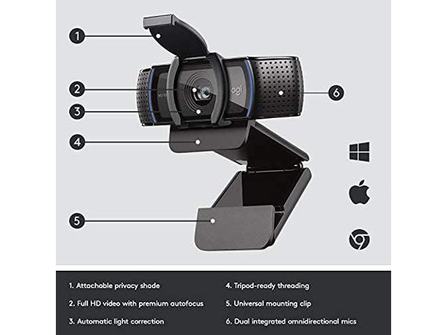 Logitech - C920e HD 1080p Mic-Enabled Webcam, Certified for Zoom, Microsoft Teams compatible, TAA Compliant - Black - image 10