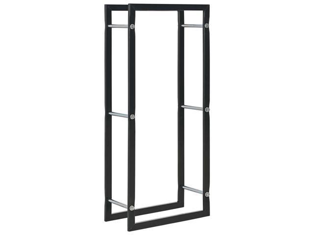 vidaXL Firewood Rack Black 17.3'x7.9'x39.4' Steel