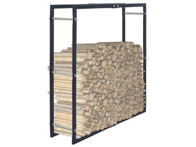 vidaXL Firewood Rack Black 39.4'x9.8'x39.4' Steel