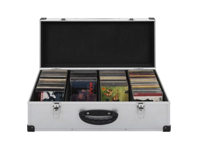 vidaXL CD Case for 80 CDs Aluminum ABS Silver