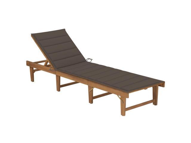 Photos - Outdoor Furniture VidaXL Folding Sun Lounger with Cushion Solid Acacia Wood 3064172 