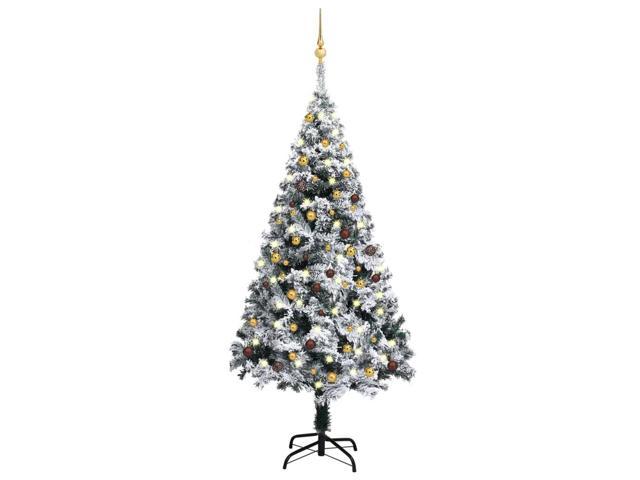 Photos - Sofa VidaXL Artificial Christmas Tree with LEDs & Ball Set Green 70.9' PVC 3077 