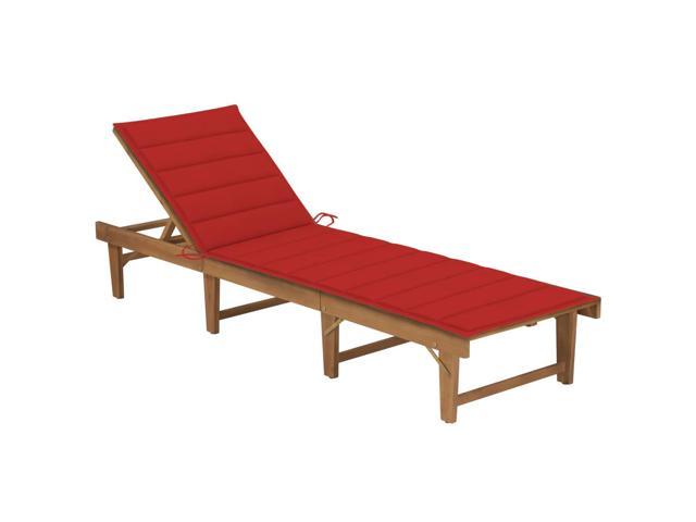 Photos - Garden Furniture VidaXL Folding Sun Lounger with Cushion Solid Acacia Wood 3064170 