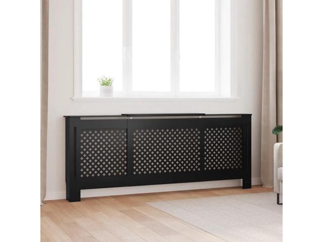 vidaXL MDF Radiator Cover Black 80.7'