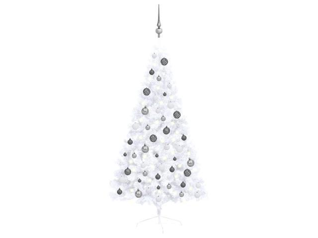 Photos - Sofa VidaXL Artificial Half Christmas Tree with LEDs & Ball Set White 59.1' 307 