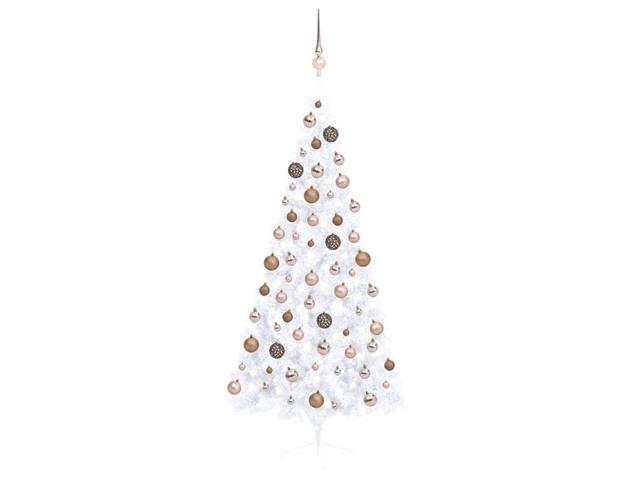 Photos - Sofa VidaXL Artificial Half Christmas Tree with LEDs & Ball Set White 70.9' 307 