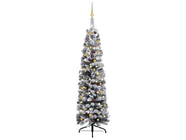 Photos - Sofa VidaXL Slim Artificial Christmas Tree with LEDs & Ball Set Green 82.7' 307 