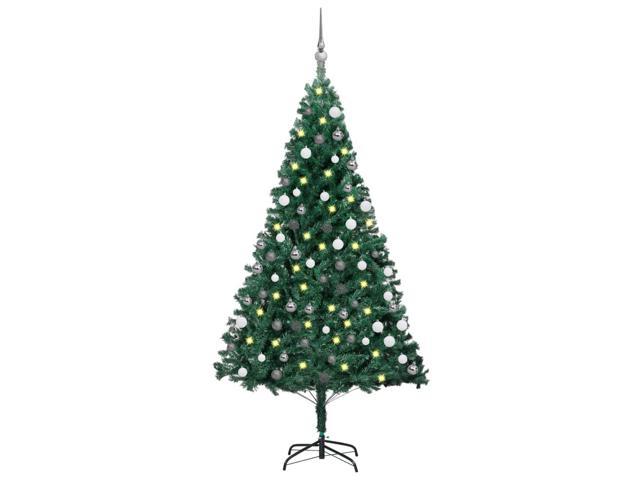 Photos - Sofa VidaXL Artificial Christmas Tree with LEDs & Ball Set Green 59.1' PVC 3077 