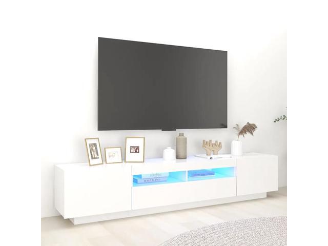 vidaXL TV Cabinet with LED Lights White 78.7'x13.8'x15.7'