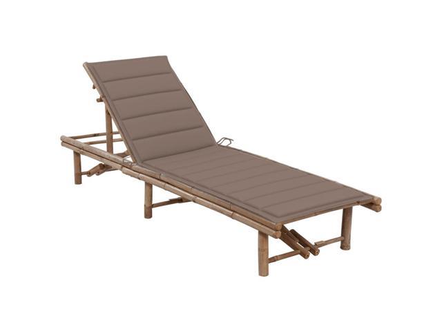 Photos - Garden Furniture VidaXL Patio Sun Lounger with Cushion Bamboo 3061640 