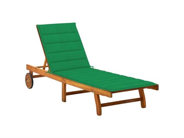 vidaXL Patio Sun Lounger with Cushion Solid Acacia Wood