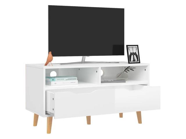 Photos - Sofa VidaXL TV Cabinet High Gloss White 35.4'x15.7'x19.1' Engineered Wood 32678 