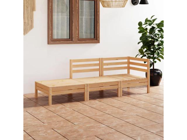 Photos - Outdoor Furniture VidaXL 3 Piece Patio Lounge Set Solid Pinewood 3082612 