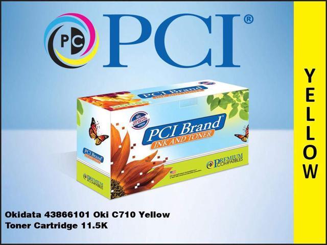 Pci Okidata 43866101 11.5K Yellow Laser Toner Cartridge For Okidata C710 C710dn