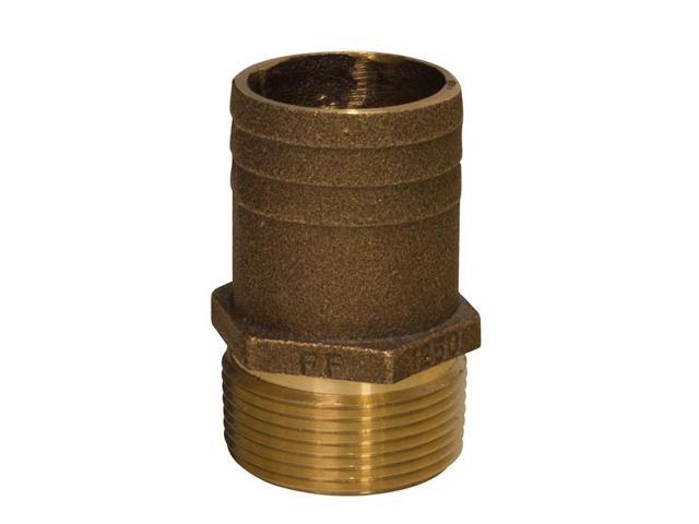 Groco 1/2' Npt X 3/4' Bronze Full Flow Pipe To Hose Straight Fitting